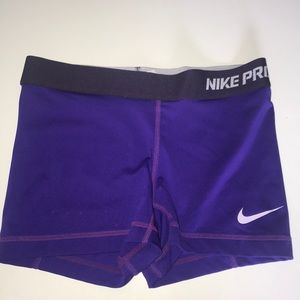 Purple Nike Pro Spandex Shorts